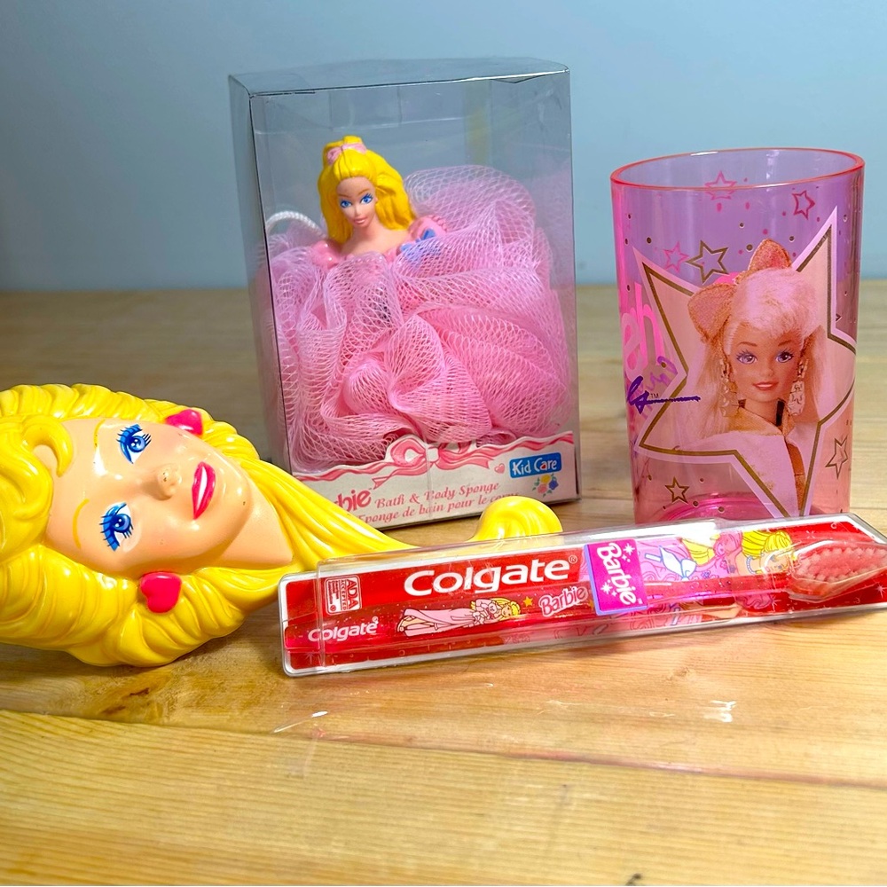 Vintage Barbie Pink Bath Set